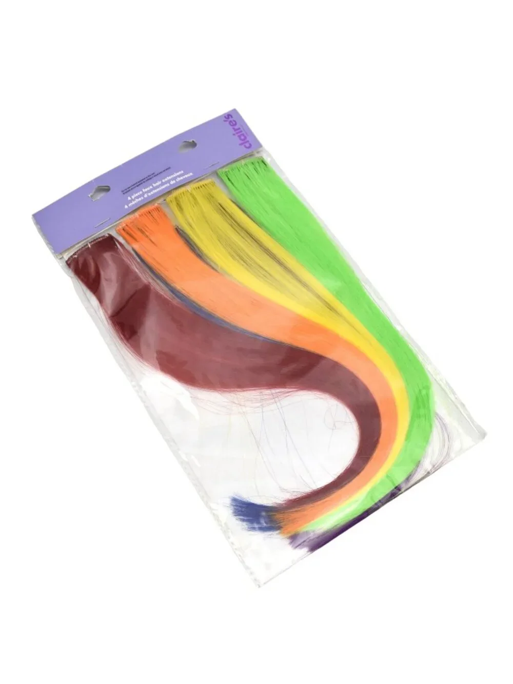 Claires Faux Hair Extensions 6 Piece Set Clip In Multicolor 20 Inch Synthetic NW